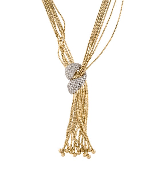 Necklace 14K 1.40ctw Diamond Multistrand Lariat Necklace