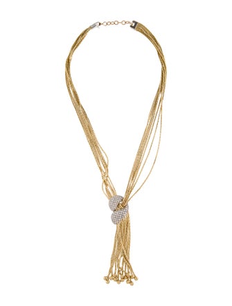 Necklace 14K 1.40ctw Diamond Multistrand Lariat Necklace