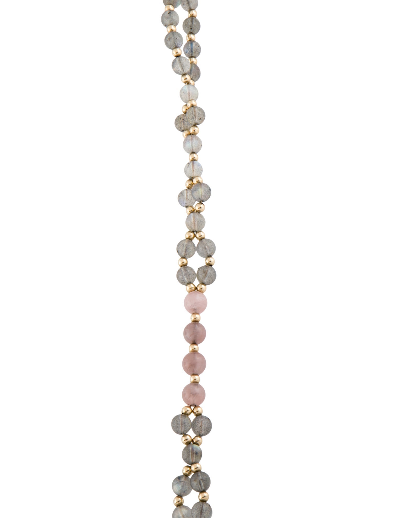 Necklace 10K Labradorite & Rose Quartz Bead