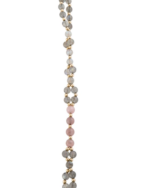 Necklace 10K Labradorite & Rose Quartz Bead Necklace