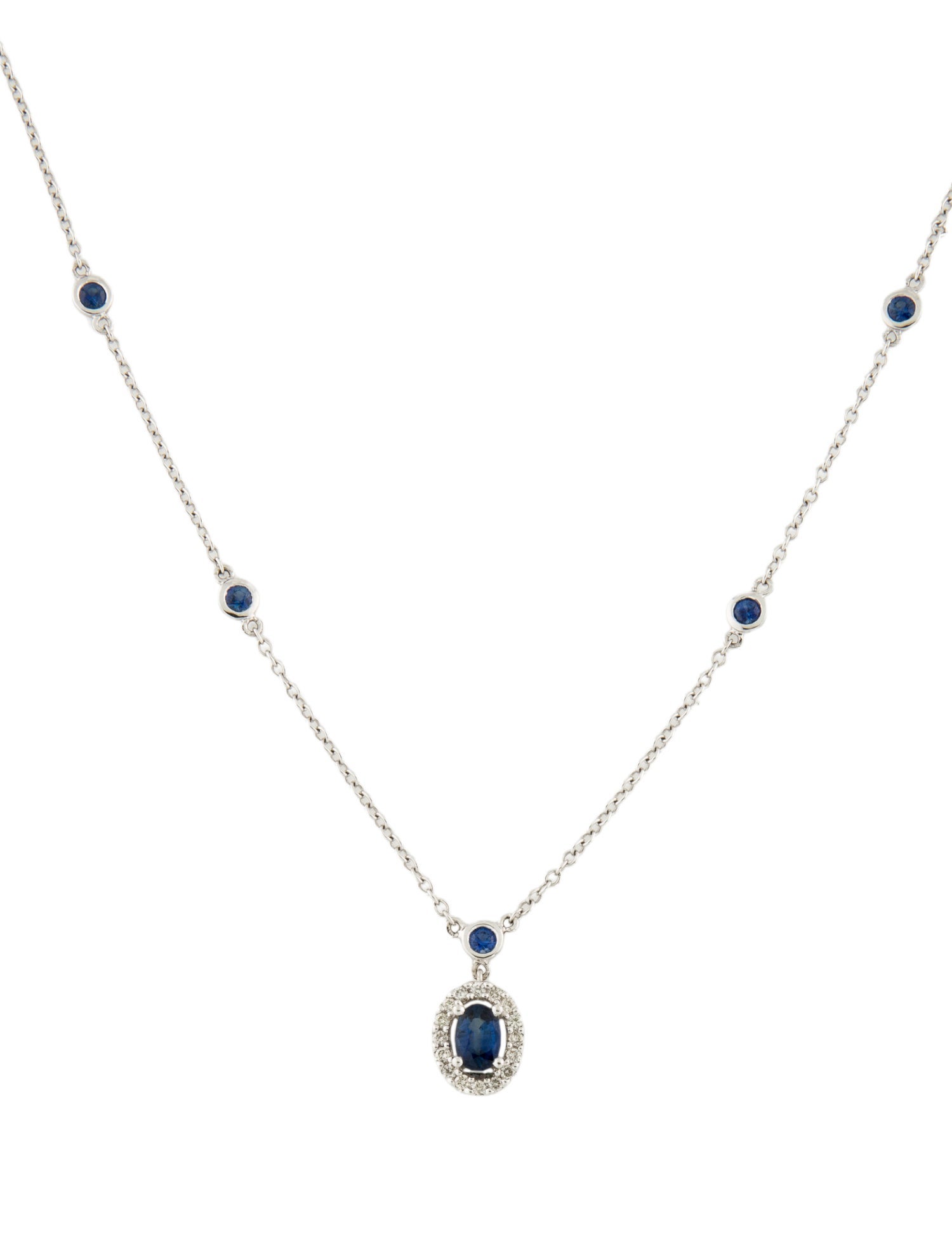 Necklace 14K Sapphire & Diamond Pendant