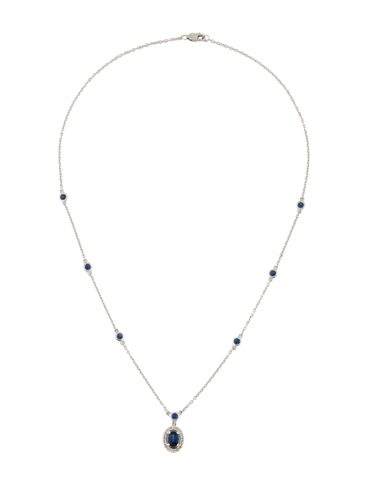 Necklace 14K Sapphire & Diamond Pendant