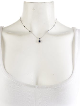 Necklace 14K Sapphire & Diamond Pendant Necklace