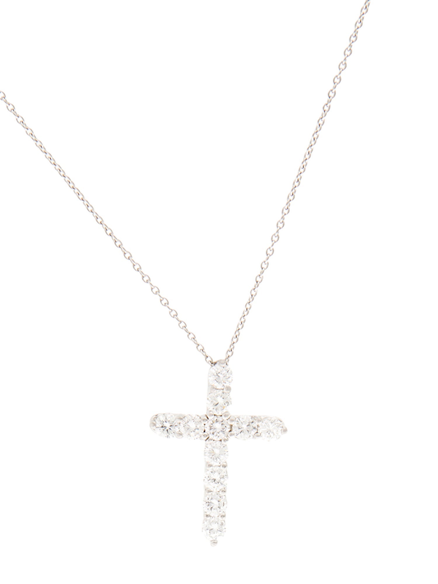 Necklace Platinum 1.54ctw Cross Pendant