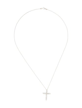 Necklace Platinum 1.54ctw Cross Pendant Necklace