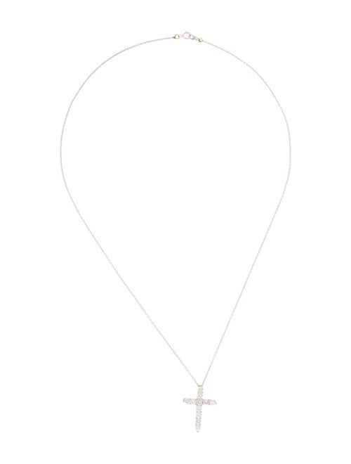Necklace Platinum 1.54ctw Cross Pendant Necklace