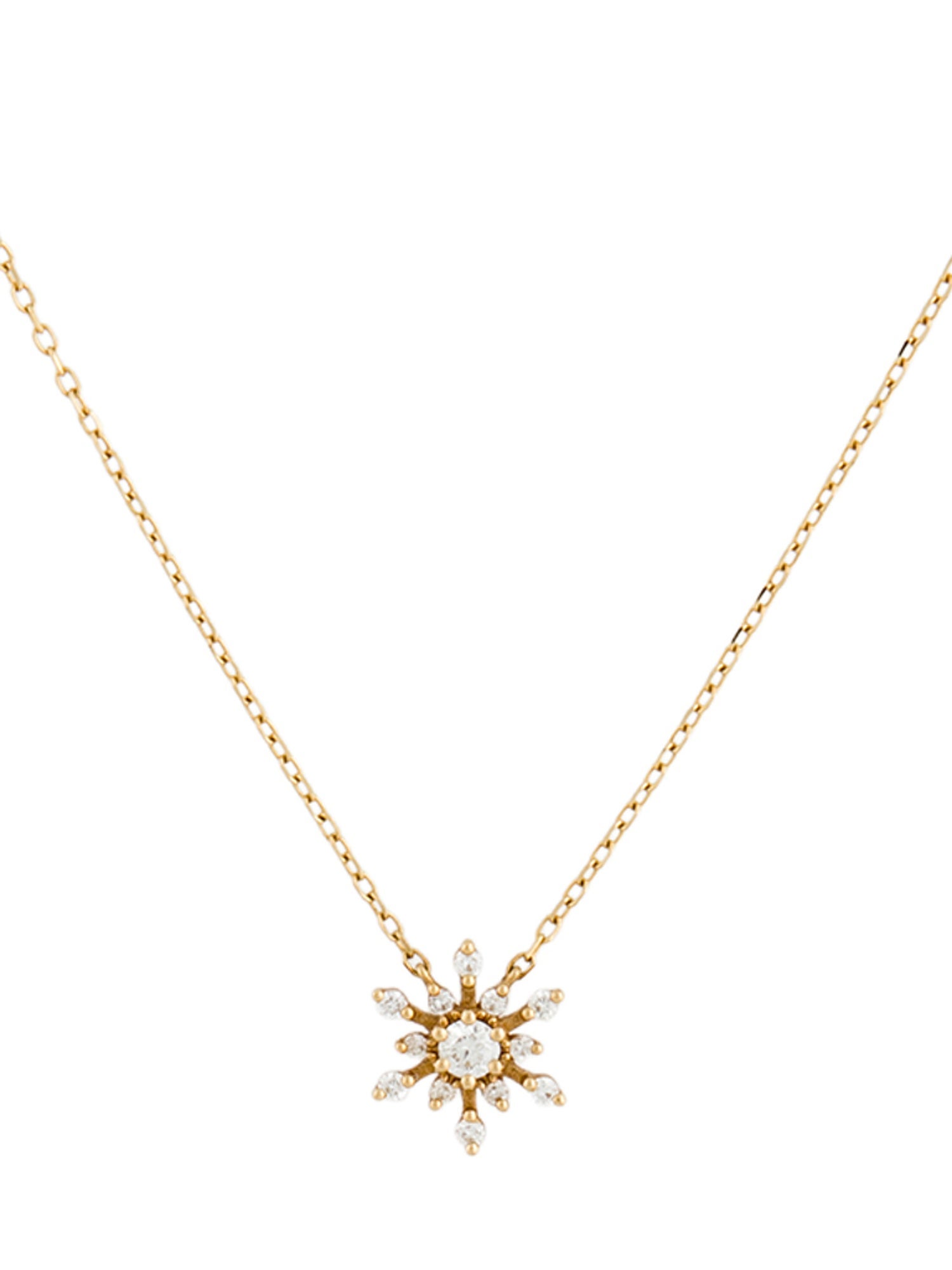 Necklace 18K Diamond Snowflake Pendant