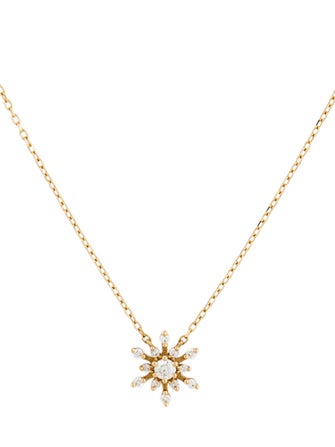 Necklace 18K Diamond Snowflake Pendant Necklace