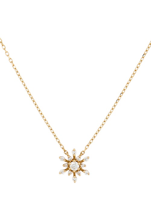 Necklace 18K Diamond Snowflake Pendant Necklace