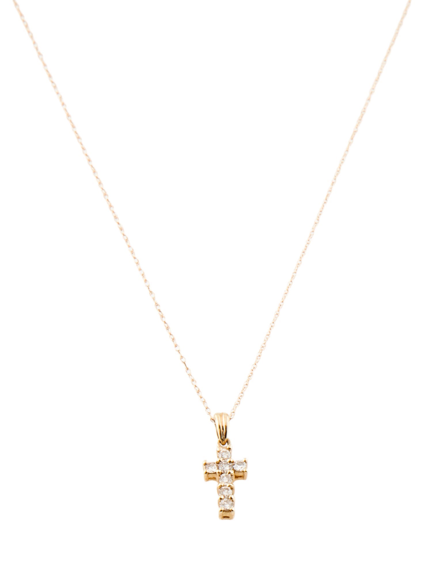 Necklace 14K Diamond Mini Cross Pendant