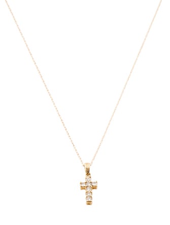Necklace 14K Diamond Mini Cross Pendant Necklace