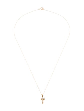 Necklace 14K Diamond Mini Cross Pendant Necklace