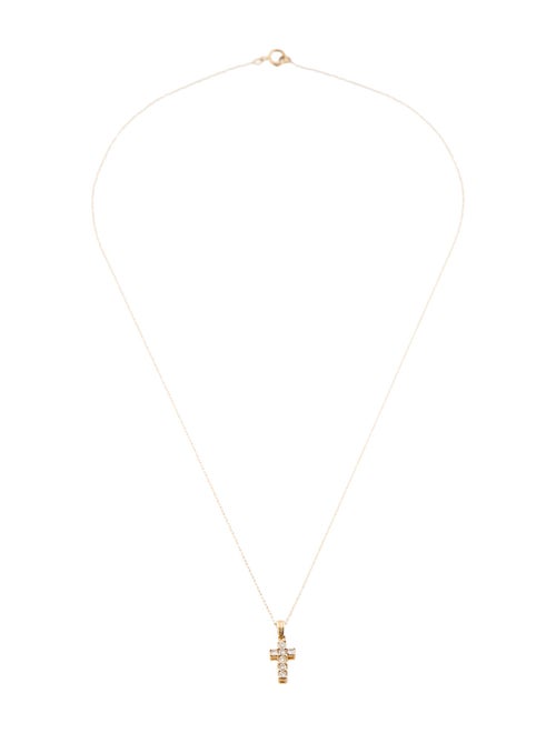 Necklace 14K Diamond Mini Cross Pendant Necklace