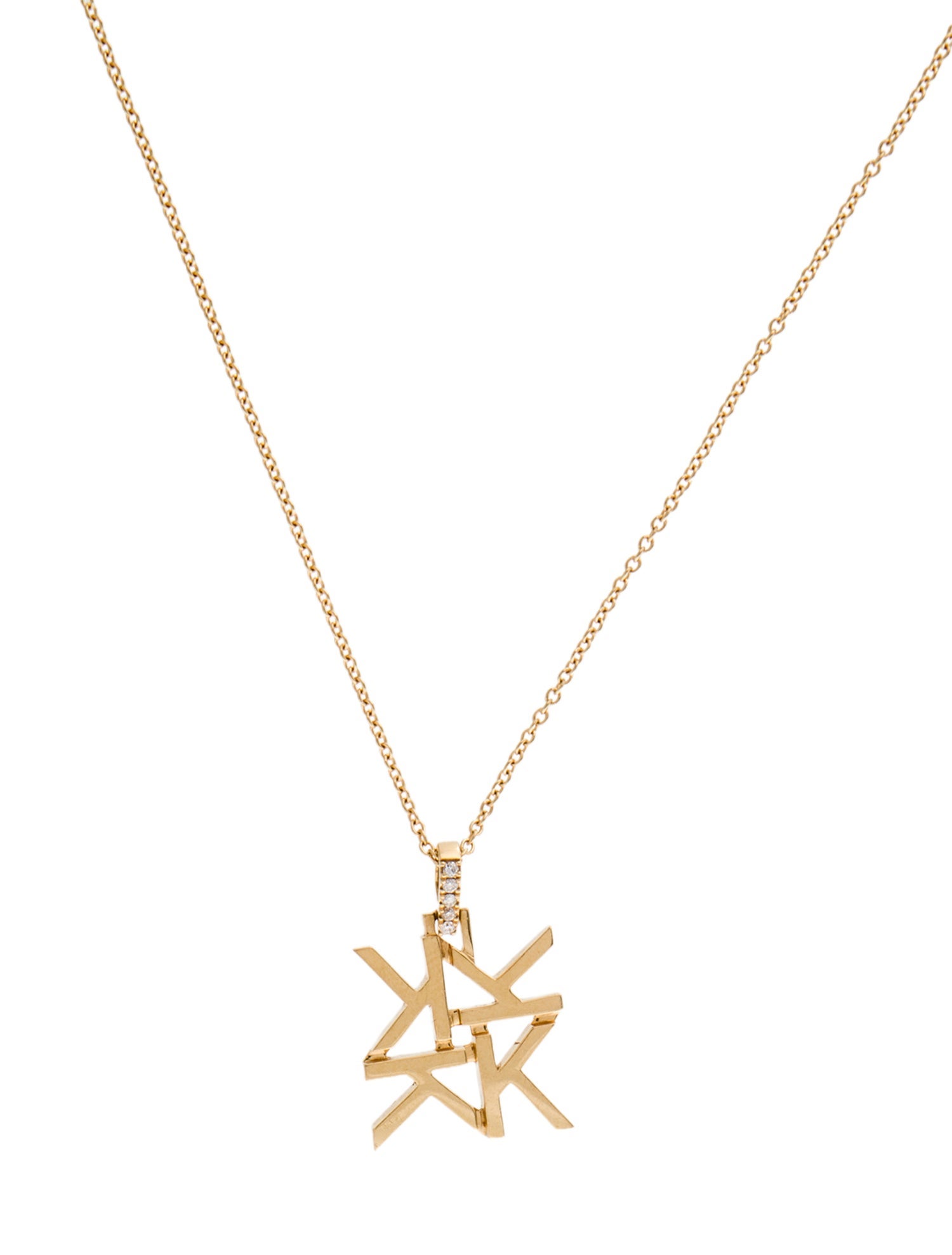 Necklace 18K Diamond 'K' Initial Pendant