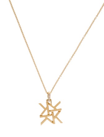 Necklace 18K Diamond 'K' Initial Pendant Necklace