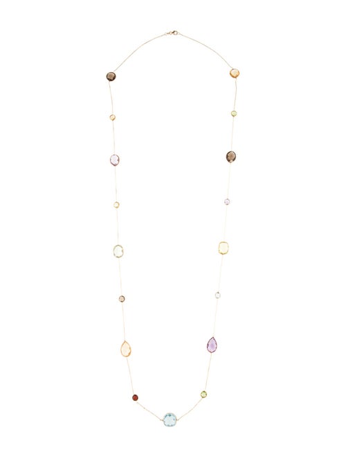 Necklace 14K Multistone Station Pendant Necklace
