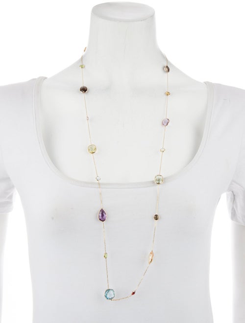 Necklace 14K Multistone Station Pendant Necklace