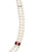 Necklace 14K Ruby & Diamond Double Strand Bead Necklace