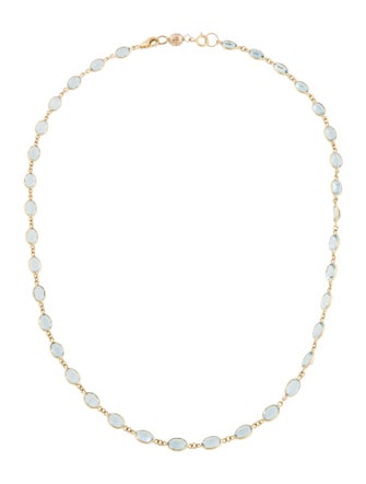 Necklace 18K Aquamarine Station Necklace