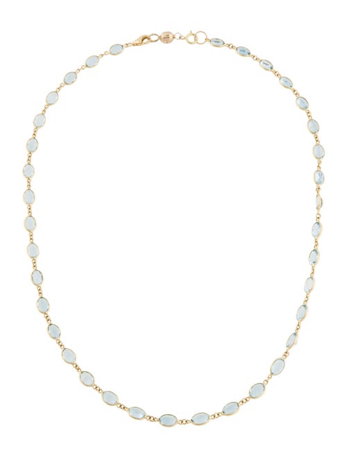 Necklace 18K Aquamarine Station Necklace