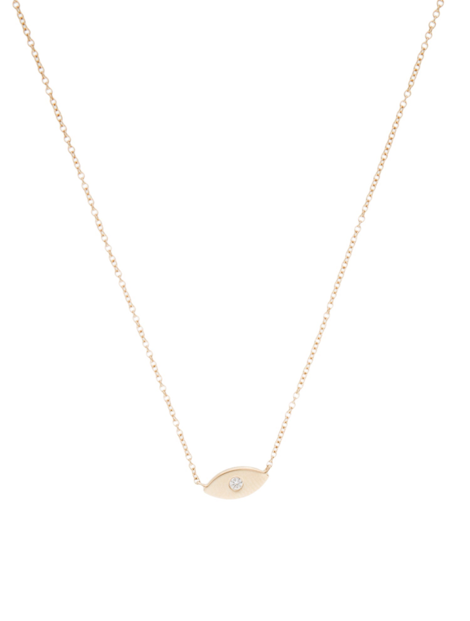 Necklace 14K Diamond Evil Eye Pendant Necklace