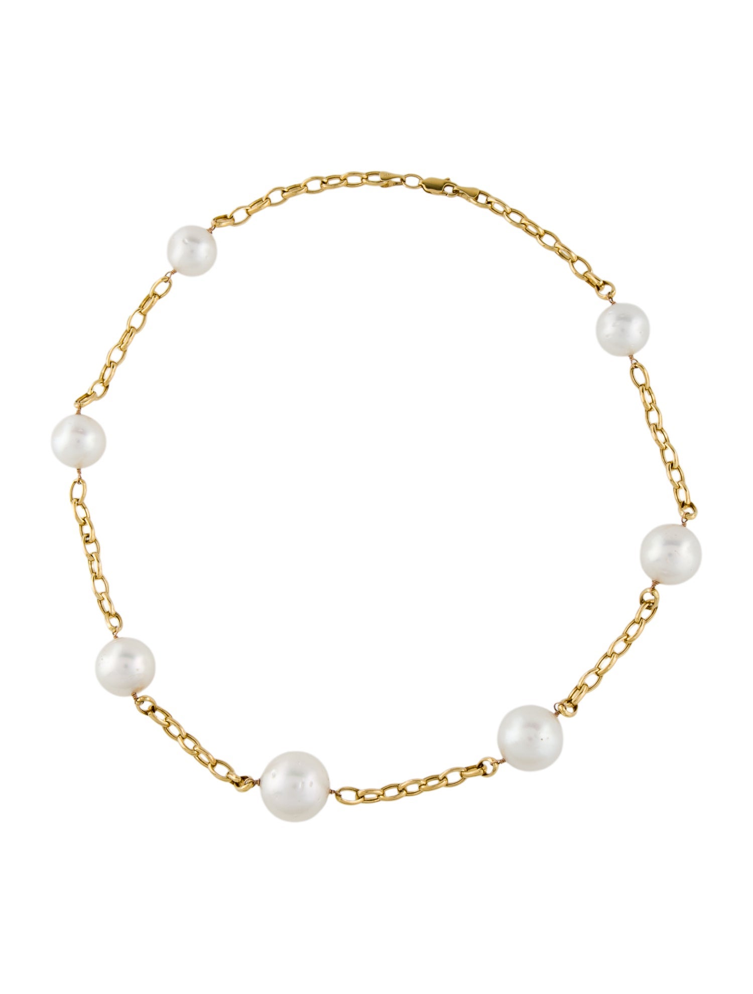 Necklace 14K Pearl Station Necklace