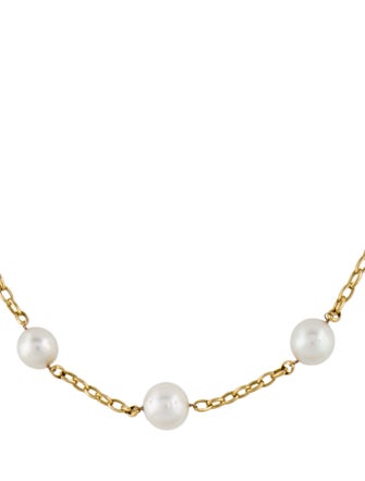 Necklace 14K Pearl Station Necklace