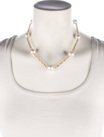 Necklace 14K Pearl Station Necklace
