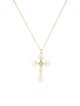 Necklace 18K Emerald Cross Pendant Necklace