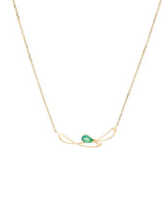 Necklace 18K Emerald Pendant Necklace