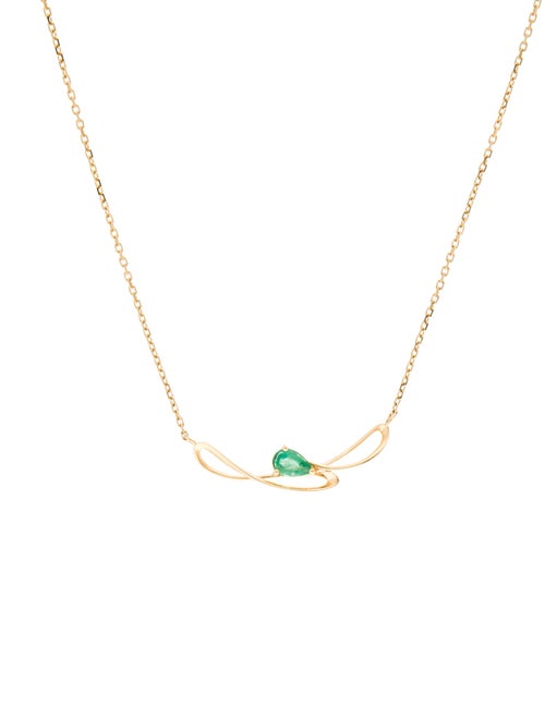 Necklace 18K Emerald Pendant Necklace