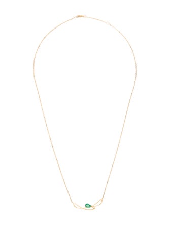 Necklace 18K Emerald Pendant Necklace