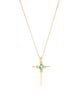 Necklace 18K Emerald & Diamond Cross Pendant Necklace
