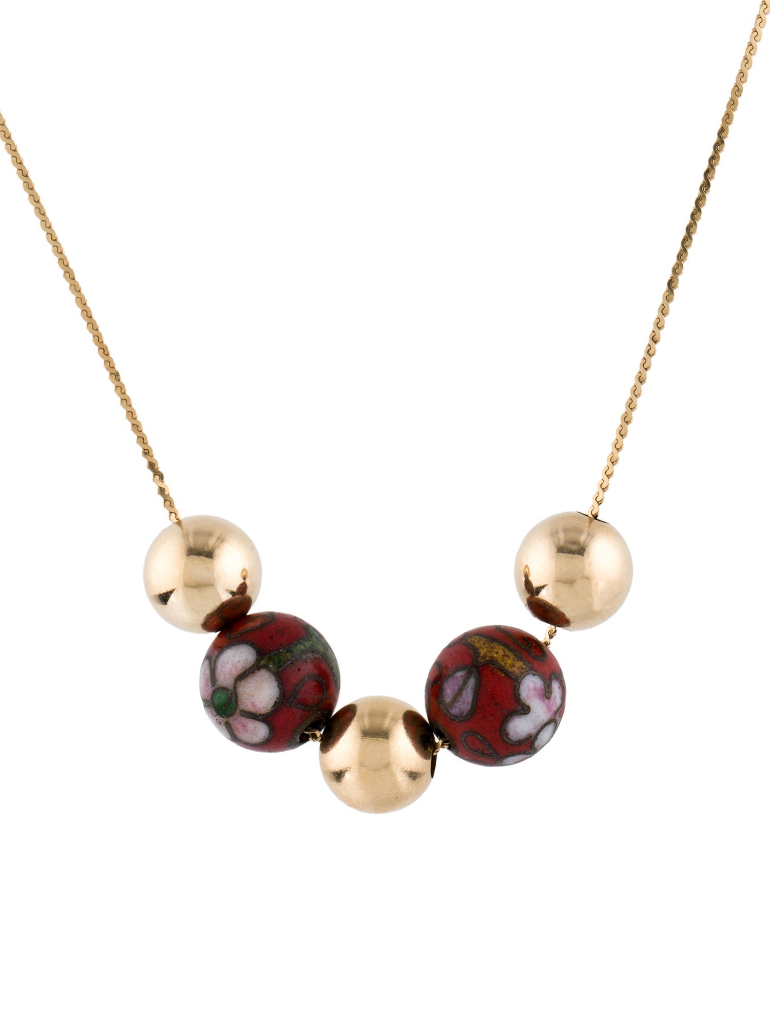Necklace 14K Enamel Bead
