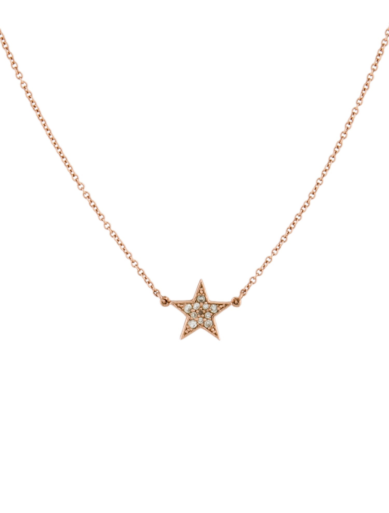 Necklace 14K Diamond Star Pendant Necklace