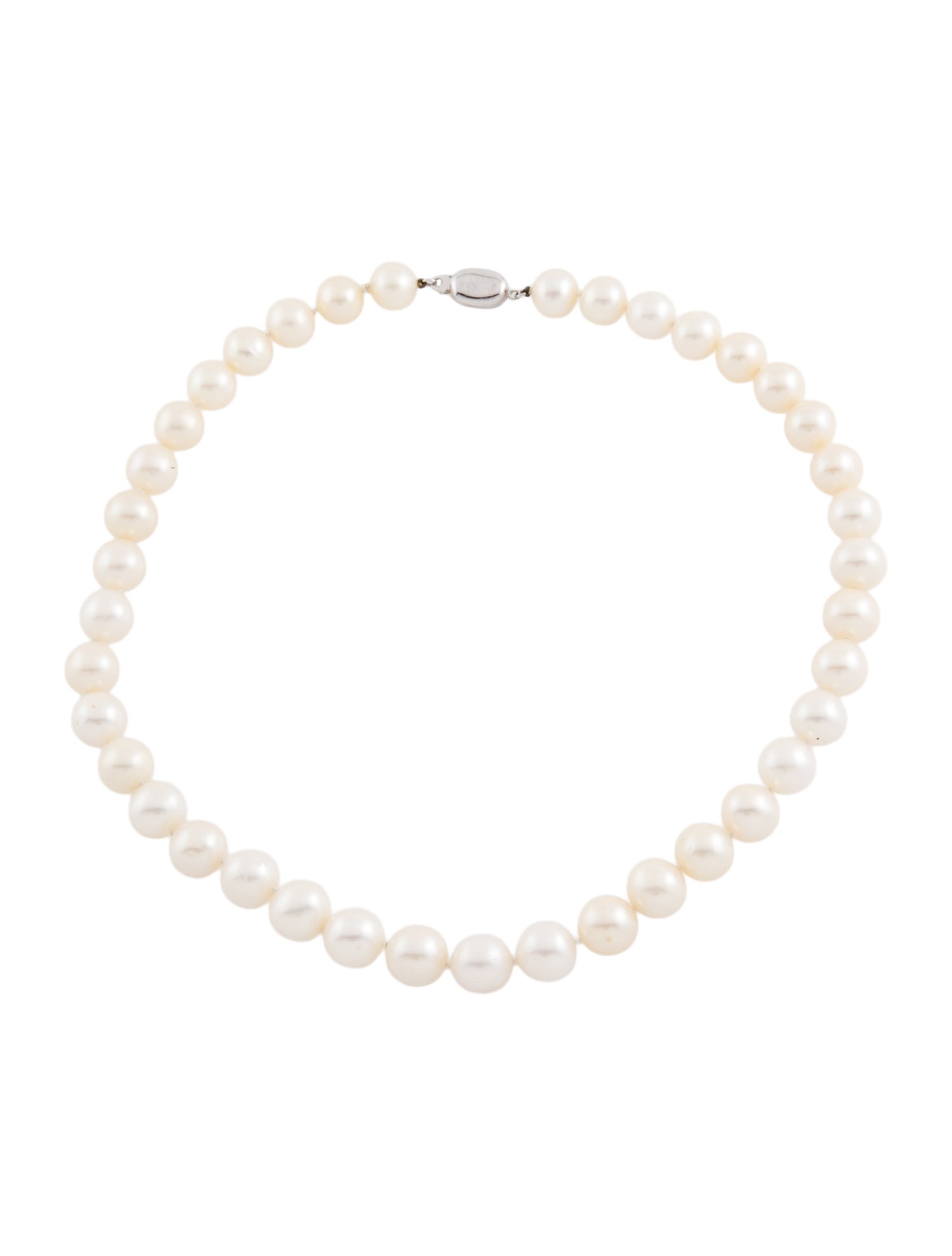 Necklace 18K Pearl & Diamond Bead Strand Neclace