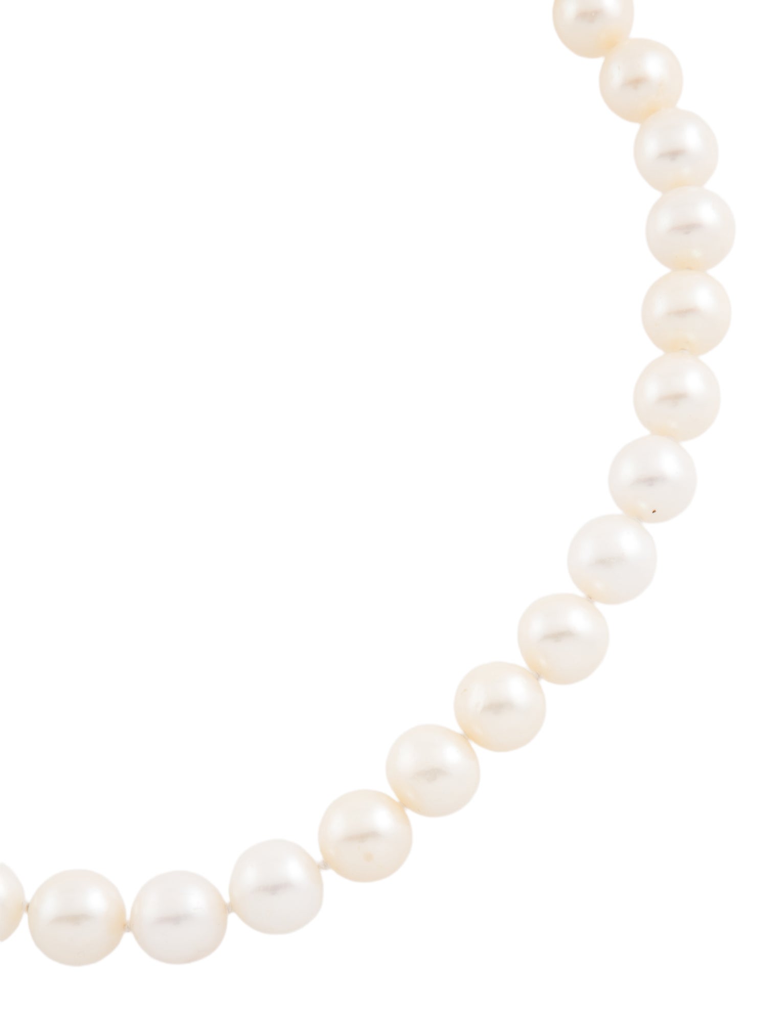 Necklace 18K Pearl & Diamond Bead Strand Neclace