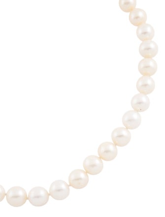 Necklace 18K Pearl & Diamond Bead Strand Neclace