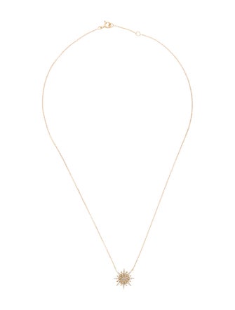 Necklace 18K Diamond Starburst Pendant Necklace