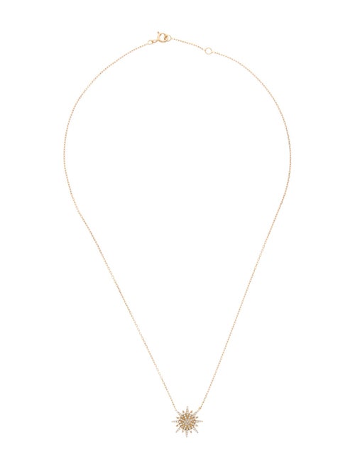Necklace 18K Diamond Starburst Pendant Necklace