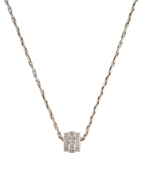 Necklace 14K 1.09ctw Diamond Barrel Pendant Necklace