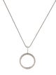 Necklace 18K Diamond Circle Pendant w/ 14K Rope Chain