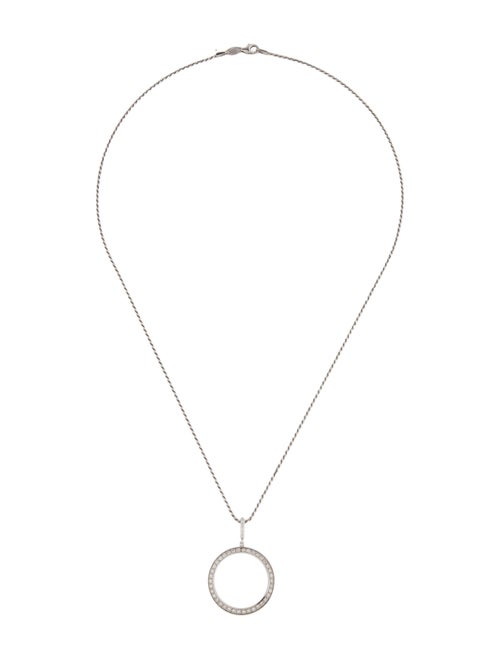 Necklace 18K Diamond Circle Pendant w/ 14K Rope Chain