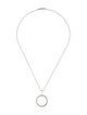 Necklace 18K Diamond Circle Pendant w/ 14K Rope Chain