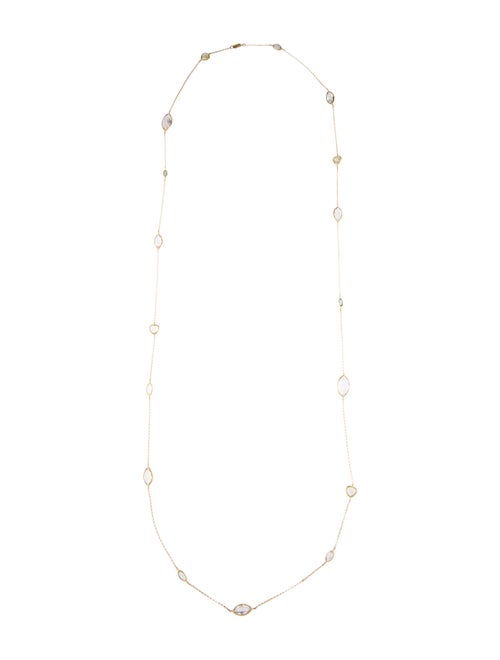 Necklace 18K Multi Stones Station Long Necklace