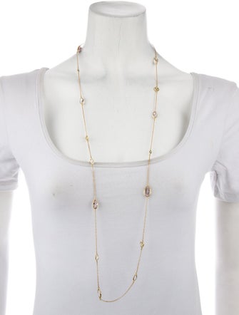 Necklace 18K Multi Stones Station Long Necklace