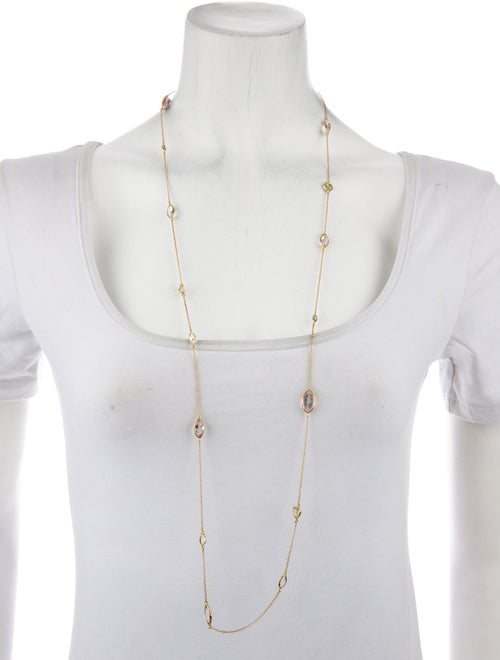 Necklace 18K Multi Stones Station Long Necklace