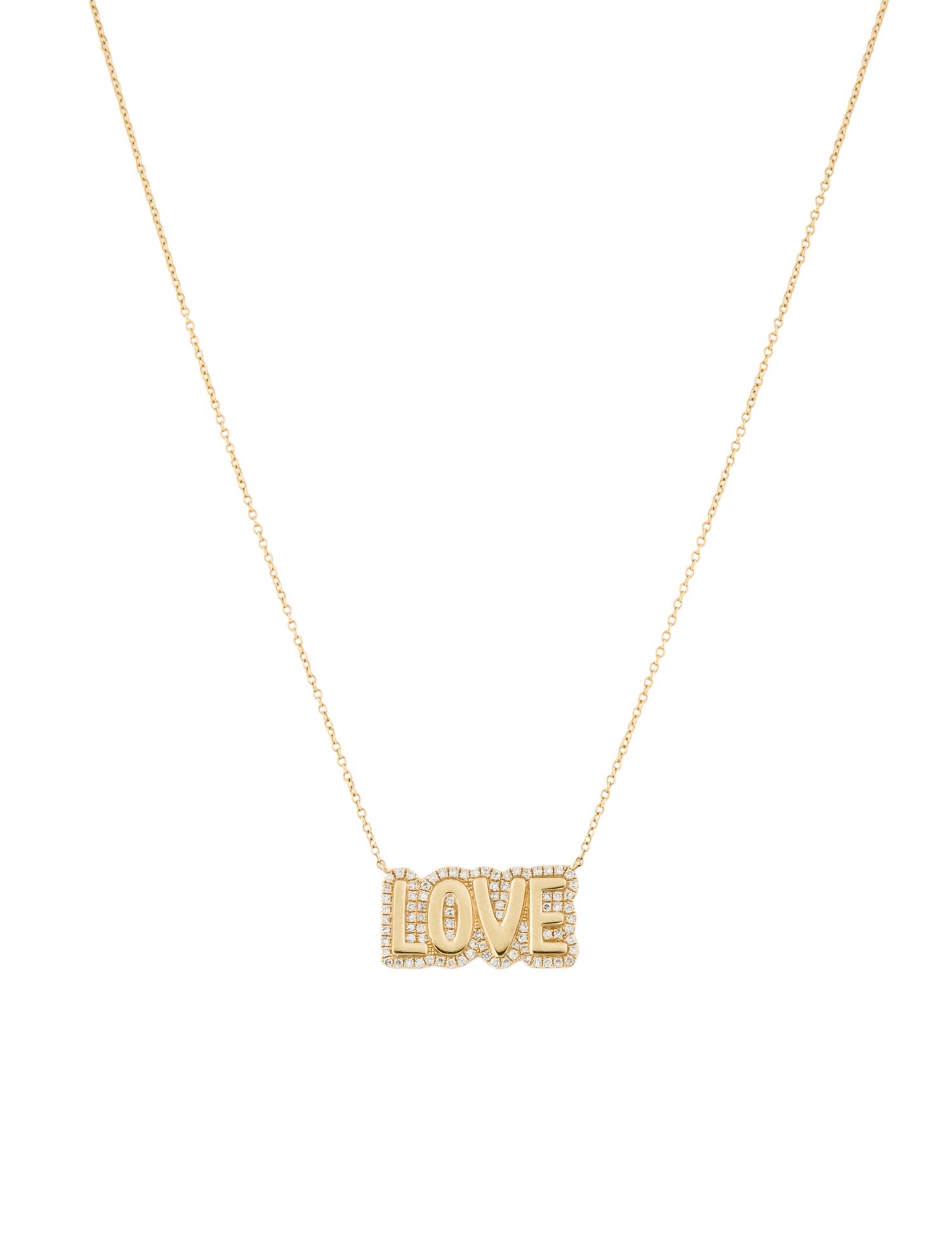 Necklace 14K Diamond 'LOVE' Pendant Necklace