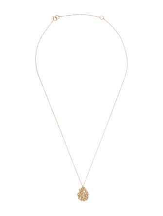 Necklace 14K Diamond Textured Pendant Necklace