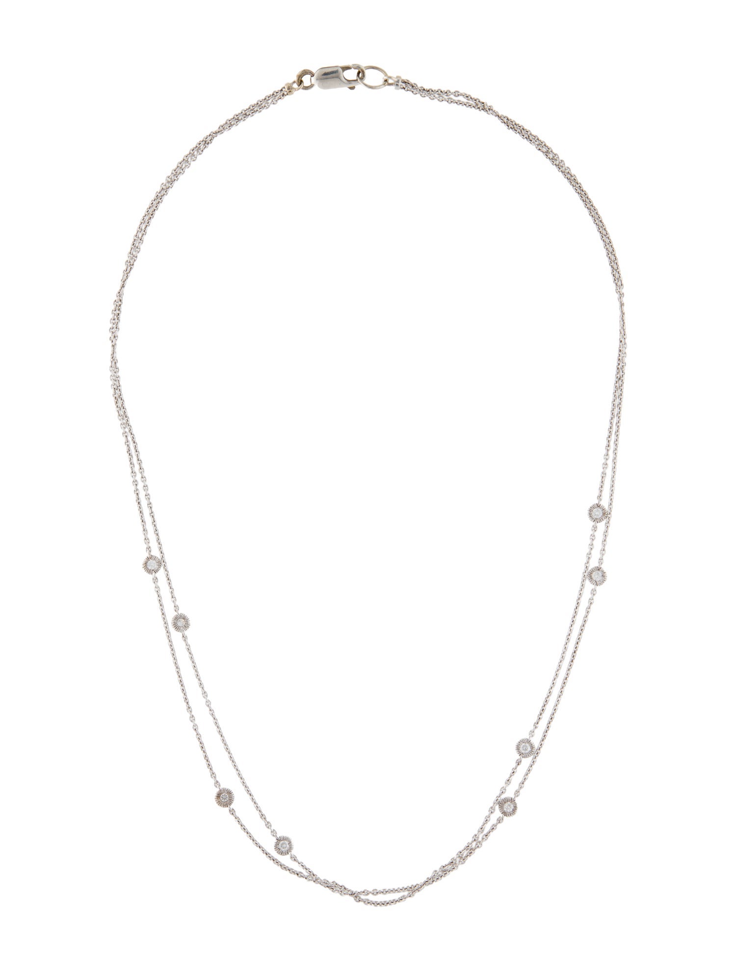 Necklace 18K Diamond Double Strand Station
